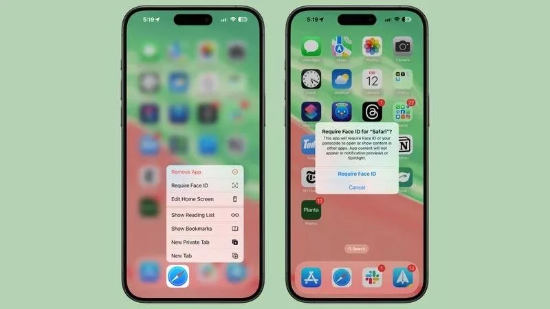 قفل‌کردن برنامه‌ها با Face ID ،Touch ID یا رمز عبور آپدیت ios 18